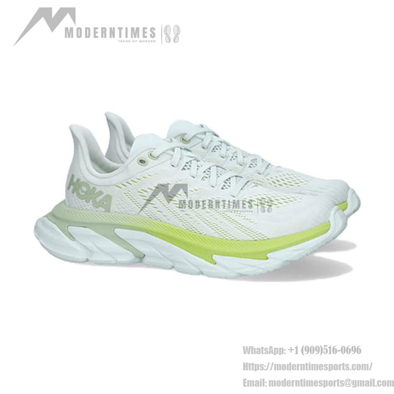 HOKA ONE ONE Clifton Edge Lightweight Cushioned Trainers HOKA ONE ONE Clifton Edge 1126570-BFGGL Running Shoes in Blue Flower and Green Glow