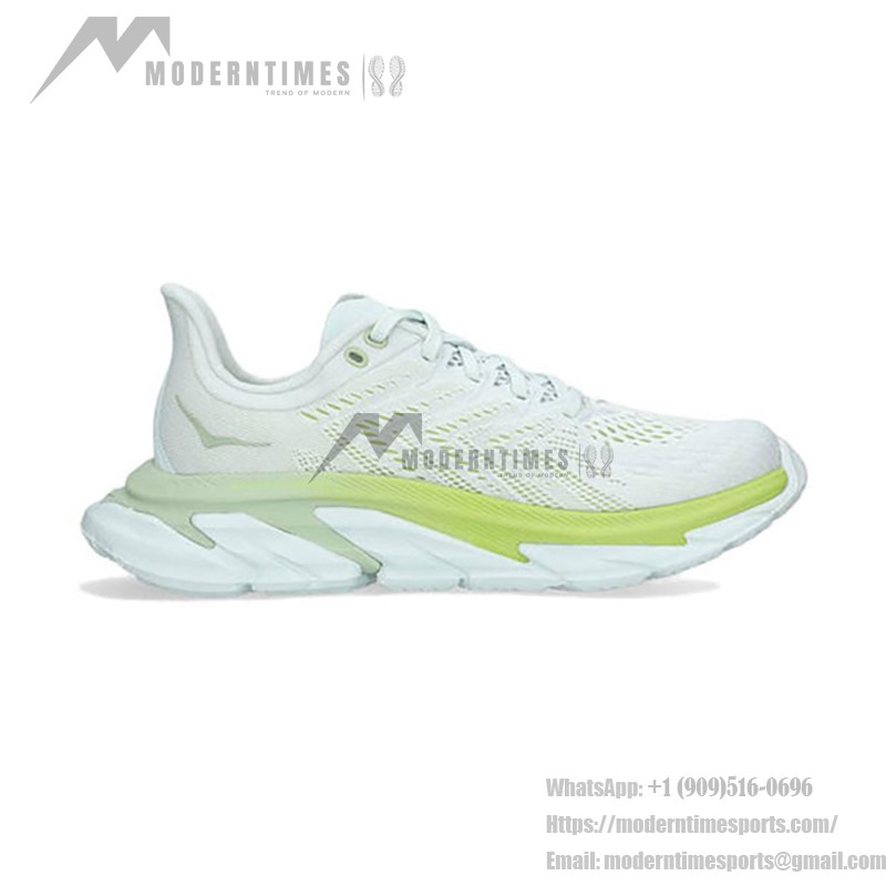 HOKA ONE ONE Clifton Edge Lightweight Cushioned Trainers HOKA ONE ONE Clifton Edge 1126570-BFGGL Running Shoes in Blue Flower and Green Glow