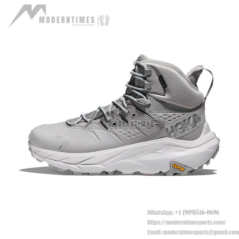HOKA ONE ONE Kaha 2 GTX Hiking Boots (1130529-HMNCL) - Harbor Mist/Nimbus Cloud, Waterproof with Vibram Megagrip Outsole HOKA ONE ONE Kaha 2 GTX Hiking Boots in Harbor Mist/Nimbus Cloud with GORE-TEX Waterproof Technology and Vibram Megagrip Outsole, Model 1130529-HMNCL