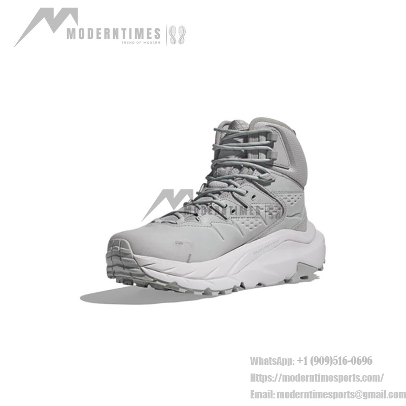 HOKA ONE ONE Kaha 2 GTX Hiking Boots (1130529-HMNCL) - Harbor Mist/Nimbus Cloud, Waterproof with Vibram Megagrip Outsole HOKA ONE ONE Kaha 2 GTX Hiking Boots in Harbor Mist/Nimbus Cloud with GORE-TEX Waterproof Technology and Vibram Megagrip Outsole, Model 1130529-HMNCL