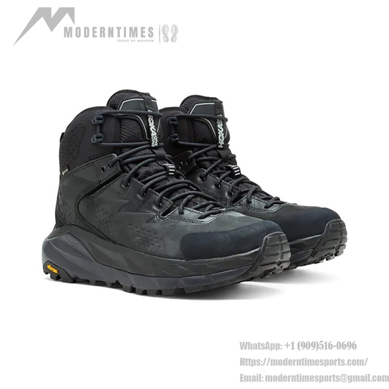 HOKA ONE ONE Kaha GTX Hiking Boots (1112030-BPHN) - Black/Phantom, Waterproof with Vibram Outsole HOKA ONE ONE Kaha GTX Hiking Boots in Black/Phantom with GORE-TEX Waterproof Technology and Vibram Megagrip Outsole, Model 1112030-BPHN