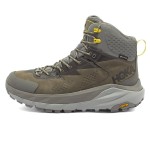 HOKA ONE ONE Kaha GTX Hiking Boots (1112030-CGGS) - Charcoal Grey/Green Sheen, Waterproof with Vibram Outsole HOKA ONE ONE Kaha GTX Hiking Boots in Charcoal Grey/Green Sheen with GORE-TEX Waterproof Technology and Vibram Megagrip Outsole, Model 1112030-CGGS