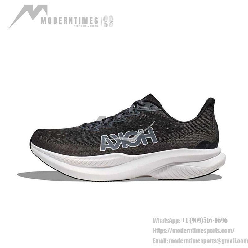 Hoka One One Mach 6 軽量クッション性ブラック&ホワイトスニーカー | 1147790-BWHT Hoka One One Mach 6 ランニングシューズ - モデル 1147790-BWHT
