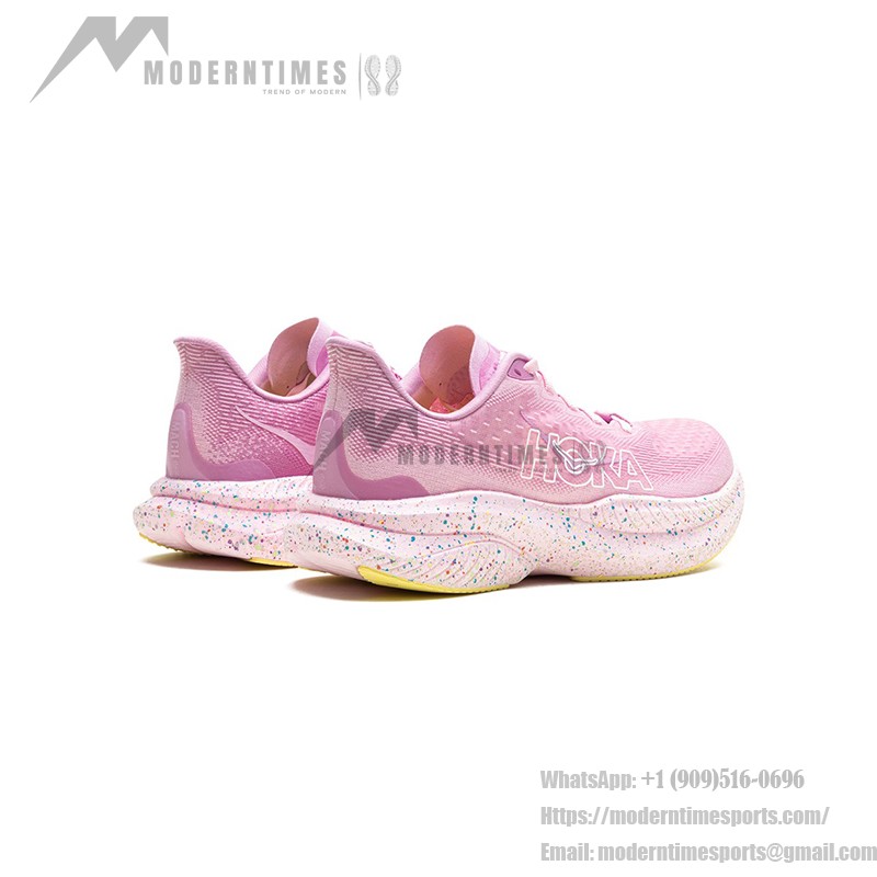 HOKA Mach 6 ランニングシューズ 1147810-PGH|ピンクトワイライト&レモネード|軽量&スタイリッシュ HOKA Mach 6 ランニングシューズ、ピンクトワイライトとレモネードカラー、軽量クッションとスタイリッシュなデザイン。