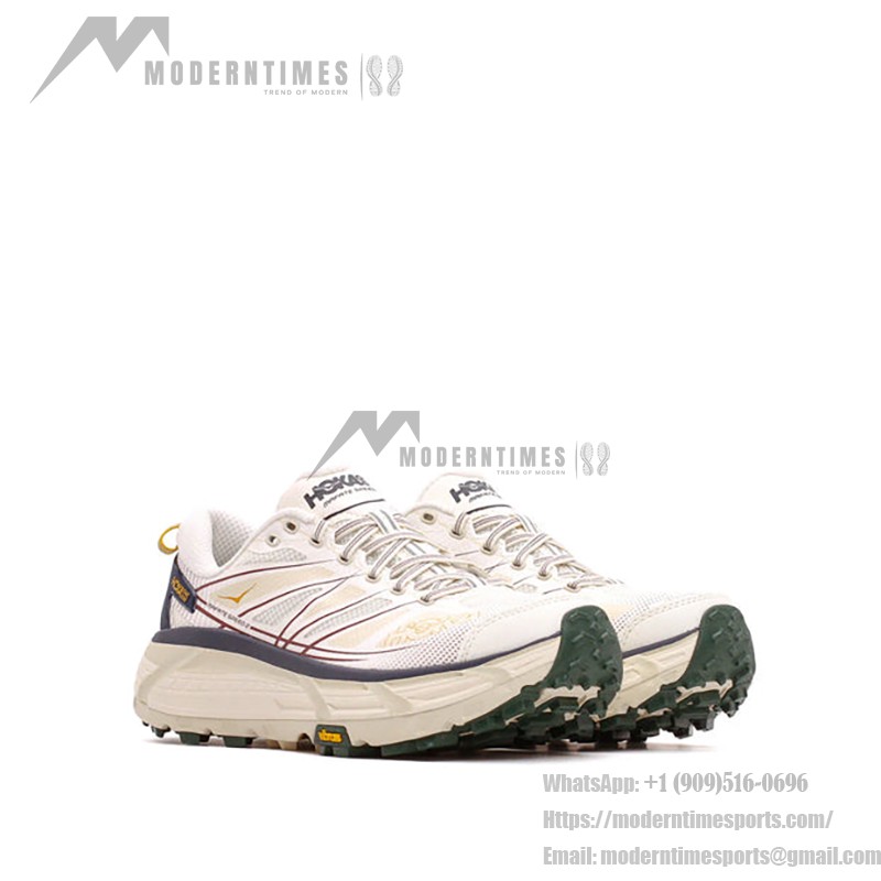 HOKA Mafate Speed 2 Trail Running Sneakers in Alabaster & Oat Milk HOKA ONE ONE Mafate Speed 2 Alabaster & Oat Milk Trail Running Shoes