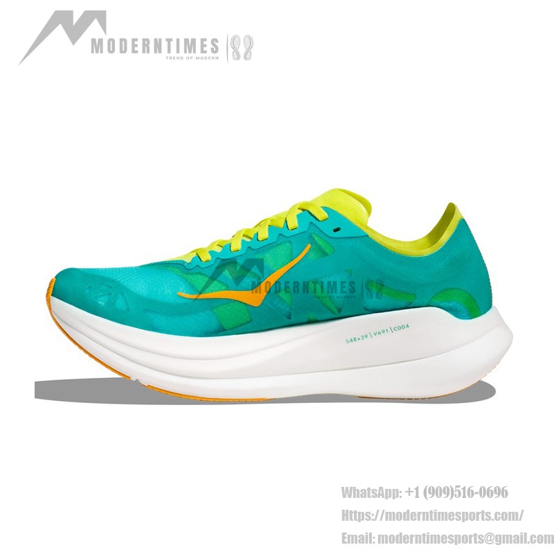 HOKA Rocket X 2 Running Shoes 1127927-CEPR | Ultra-Light Racing Shoes in Ceramic & Evening Primrose HOKA Rocket X 2 Running Shoes in Ceramic & Evening Primrose with a carbon fiber plate and ultra-lightweight design.
