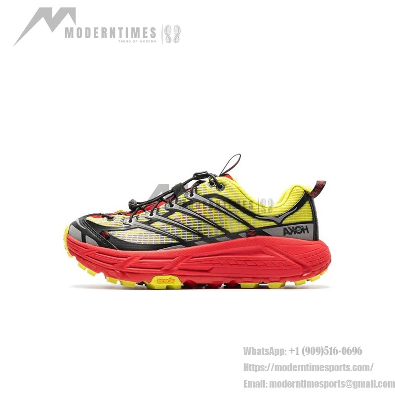 HOKA ONE ONE Speedgoat 5 Trail Running Shoes - Durable Red-Yellow Non-Slip Sneakers HOKA ONE ONE Speedgoat 5 1153891-HRK Trail Running Shoes in Red and Yellow