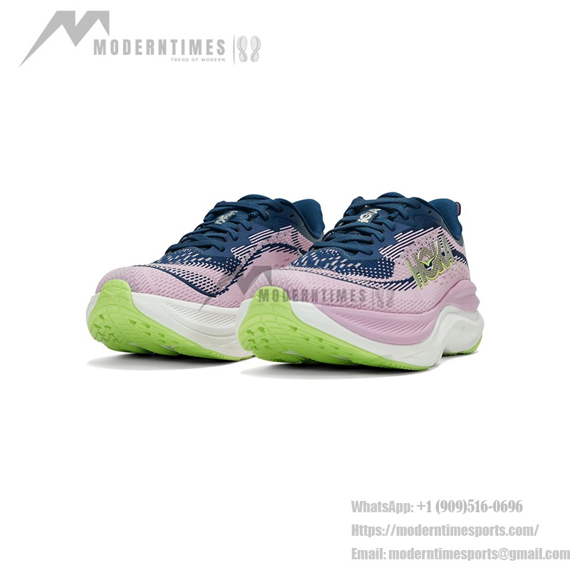 HOKA Skyflow Running Shoes 1155113-MTW | Lightweight & Stylish Design HOKA Skyflow Running Shoes in Midnight & Pink Twilight with lightweight cushioning and breathable mesh upper.