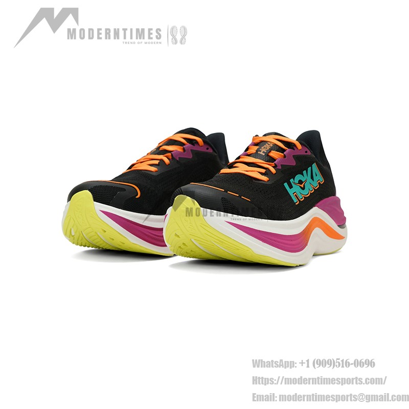 HOKA ONE ONE Skyward X Running Shoes - Lightweight Stylish Sneakers HOKA ONE ONE Skyward X 1147911-BCQ Running Shoes in Black and Electric Aqua