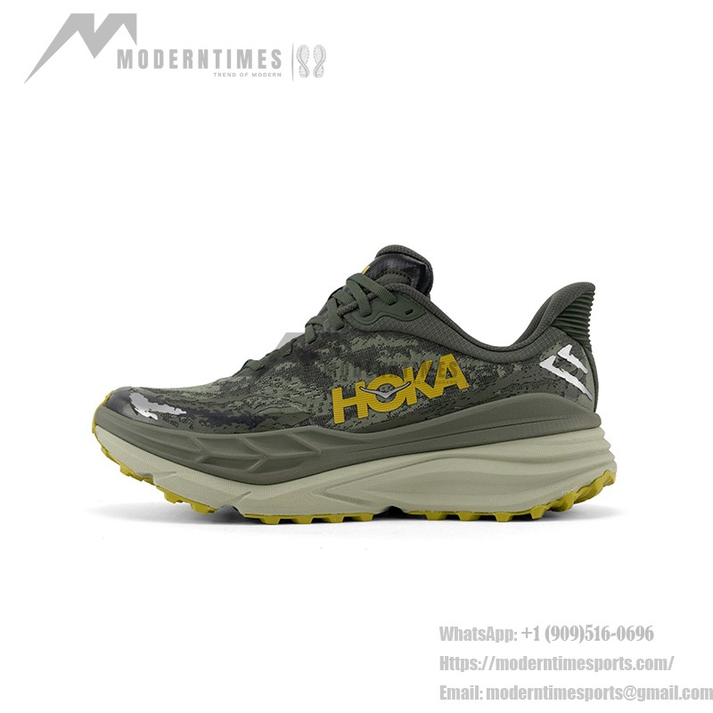 HOKA ONE ONE Stinson 7 トレイルランニングシューズ - クッション性アウトドアスニーカー HOKA ONE ONE Stinson 7 1141530-OZF ランニングシューズ(オリーブグリーン&森林カモフラージュ)