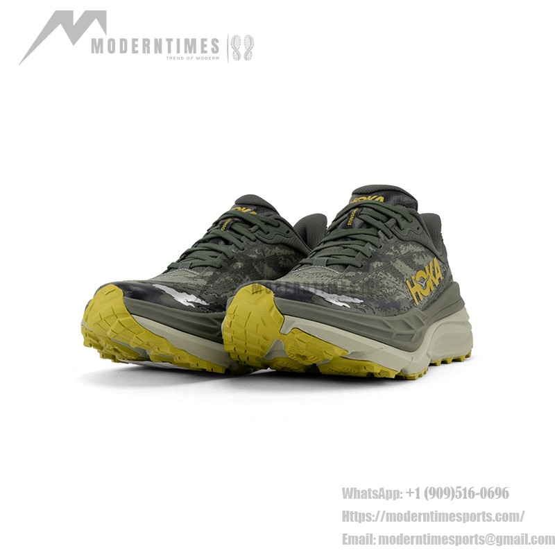 HOKA ONE ONE Stinson 7 トレイルランニングシューズ - クッション性アウトドアスニーカー HOKA ONE ONE Stinson 7 1141530-OZF ランニングシューズ(オリーブグリーン&森林カモフラージュ)
