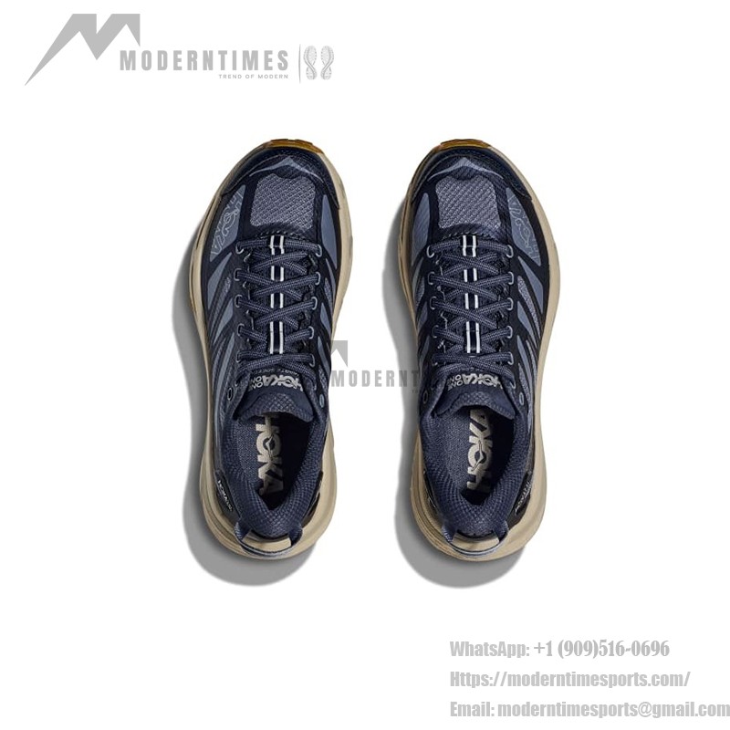 HOKA ONE ONE Mafate Speed 2 軽量トレイルランニングシューズ HOKA ONE ONE Mafate Speed 2 1126851-VYF メンズトレイルランニングシューズ - ネイビーとベージュ