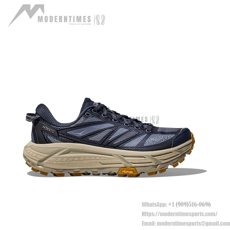 HOKA ONE ONE Mafate Speed 2 軽量トレイルランニングシューズ HOKA ONE ONE Mafate Speed 2 1126851-VYF メンズトレイルランニングシューズ - ネイビーとベージュ
