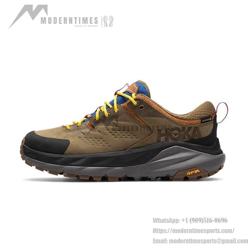 HOKA ONE ONE x Bodega Kaha Low GTX Hiking Shoes (1129077-MOAL) - Martini Olive/Almond, Waterproof with Vibram Outsole HOKA ONE ONE x Bodega Kaha Low GTX Hiking Shoes in Martini Olive/Almond with GORE-TEX Waterproof Technology and Vibram Outsole, Model 1129077-MOAL