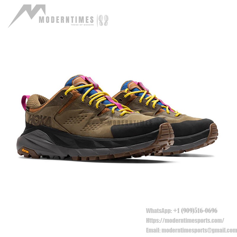 HOKA ONE ONE x Bodega Kaha Low GTX Hiking Shoes (1129077-MOAL) - Martini Olive/Almond, Waterproof with Vibram Outsole HOKA ONE ONE x Bodega Kaha Low GTX Hiking Shoes in Martini Olive/Almond with GORE-TEX Waterproof Technology and Vibram Outsole, Model 1129077-MOAL