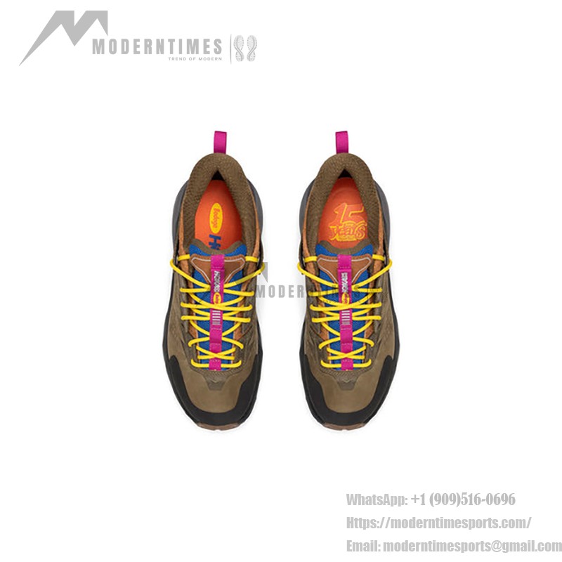 HOKA ONE ONE x Bodega Kaha Low GTX Hiking Shoes (1129077-MOAL) - Martini Olive/Almond, Waterproof with Vibram Outsole HOKA ONE ONE x Bodega Kaha Low GTX Hiking Shoes in Martini Olive/Almond with GORE-TEX Waterproof Technology and Vibram Outsole, Model 1129077-MOAL