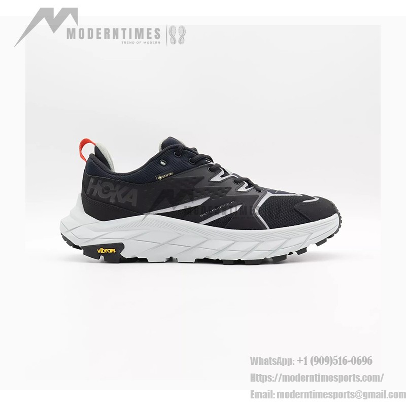 HOKA ONE ONE x WTAPS Anacapa Low Gore-Tex Trail Shoes (1155397-JTB) - Jet Black, Waterproof HOKA ONE ONE x WTAPS Anacapa Low Gore-Tex Trail Shoes in Jet Black, Waterproof, Vibram Outsole, Model 1155397-JTB