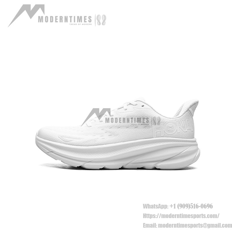 HOKA Clifton 9 レディースランニングシューズ | オールホワイト | 軽量クッション HOKA ONE ONE Clifton 9 レディースランニングシューズ(オールホワイト)