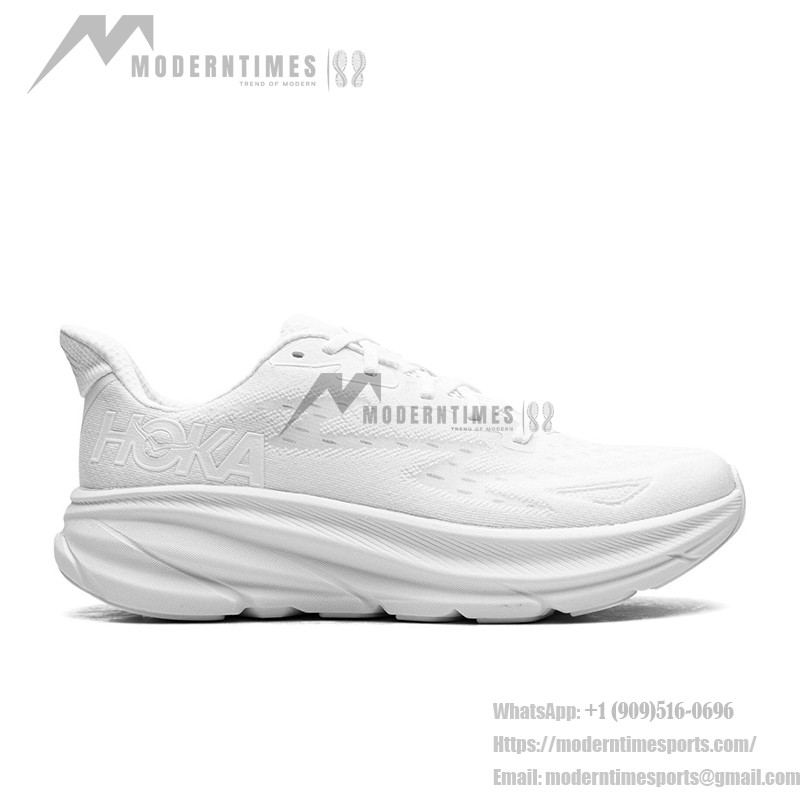 HOKA Clifton 9 レディースランニングシューズ | オールホワイト | 軽量クッション HOKA ONE ONE Clifton 9 レディースランニングシューズ(オールホワイト)