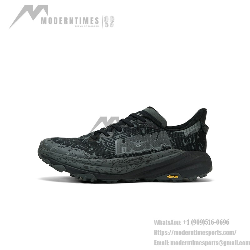 HOKA Speedgoat 6 GTX Women's Trail Running Shoes (1155150-BCKT) - Black/Charcoal, GORE-TEX, Vibram Outsole HOKA Speedgoat 6 GTX Women's Trail Running Shoes in Black/Charcoal with GORE-TEX Waterproof Technology and Vibram Outsole, Model 1155150-BCKT