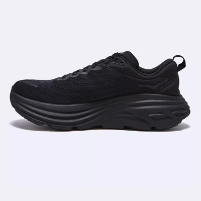 Hoka Bondi 8 オールブラックランニングシューズ｜1127953-BBLC｜厚底スニーカー｜日常用多機能トレーナー