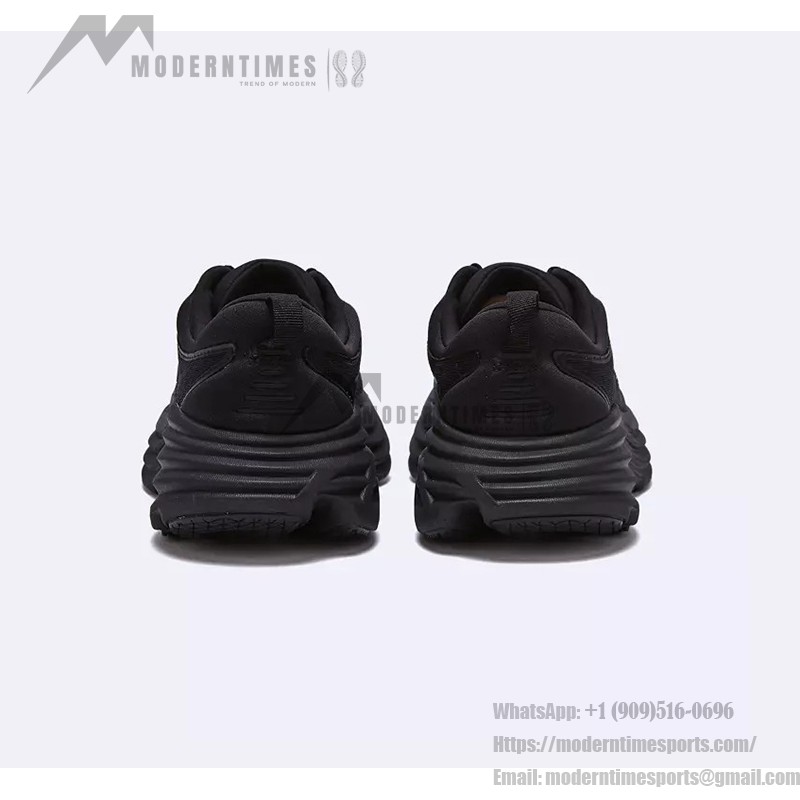 Hoka Bondi 8 All-Black Sneakers | 1127953-BBLC Hoka Bondi 8 All-Black Cushioned Running Shoes - Model 1127953-BBLC