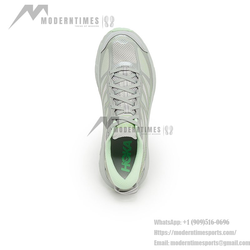 Hoka One One Mafate Speed 2 軽量クッション性グレー×グリーンスニーカー | 1126851-MHMS Hoka One One Mafate Speed 2 トレイルランニングシューズ - グレー×グリーンモデル 1126851-MHMS