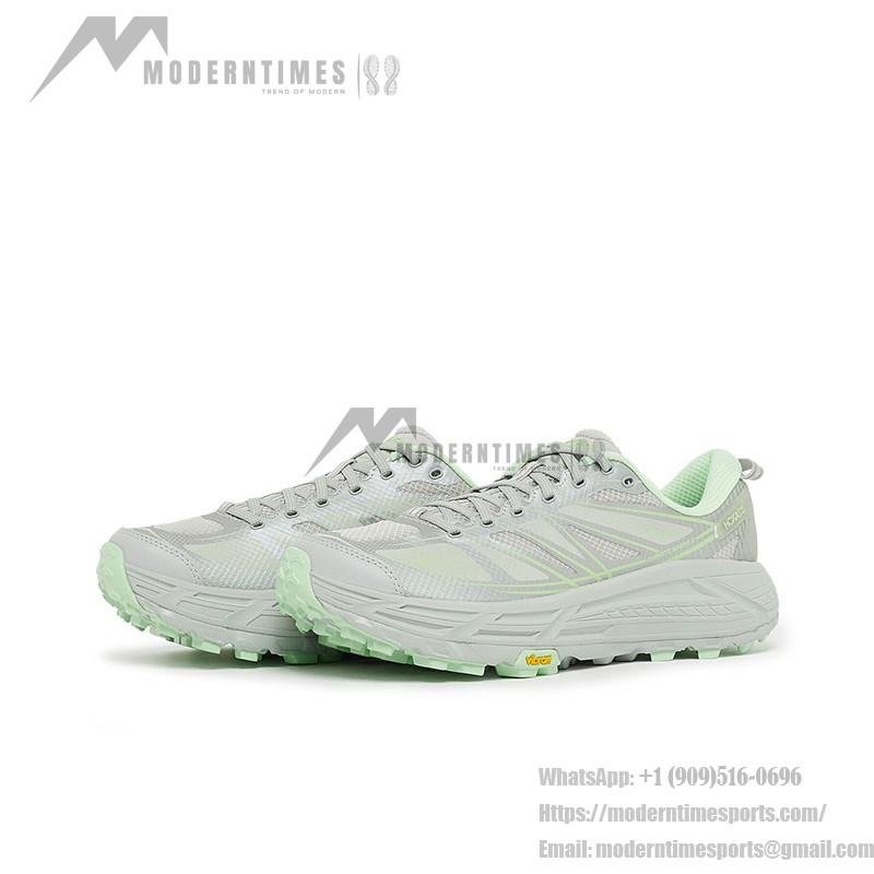 Hoka One One Mafate Speed 2 軽量クッション性グレー×グリーンスニーカー | 1126851-MHMS Hoka One One Mafate Speed 2 トレイルランニングシューズ - グレー×グリーンモデル 1126851-MHMS