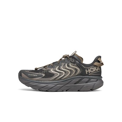 HOKA Clifton LS x Satisfy ランニングシューズ 1143450-FIBC｜Forged Iron 限定版｜快適性とスタイルの完璧な融合
