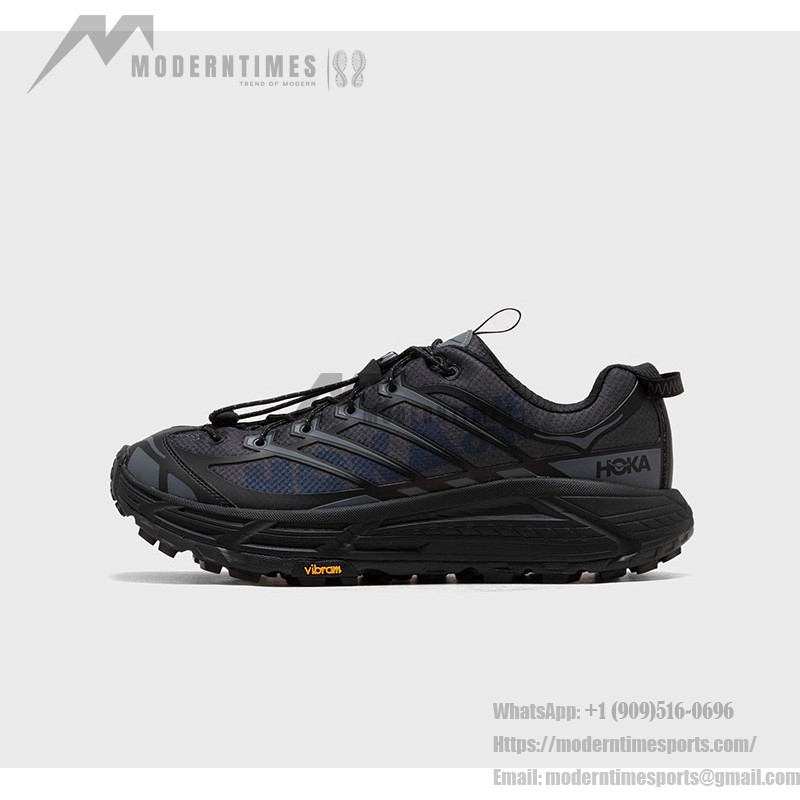 Hoka One One Mafate Three 2 Lightweight Cushioned Black Sneakers | 1141572-BBLC Hoka One One Mafate Three 2 Trail Running Shoes - Black Model 1141572-BBLC