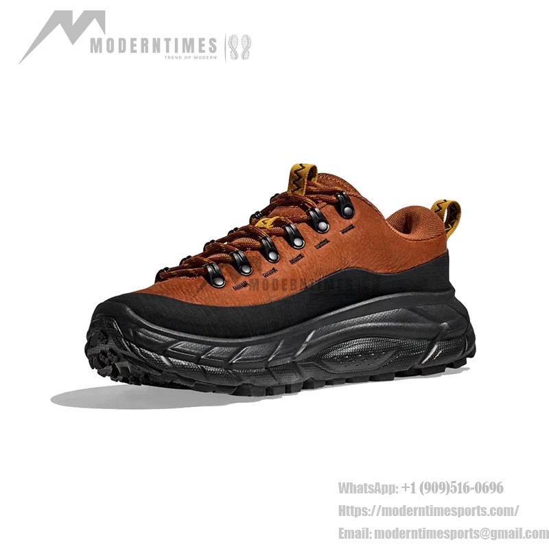 HOKA One One TOR SUMMIT Low Hiking Shoes (1147952-HBCK) - Premium Leather, Brown & Black HOKA One One TOR SUMMIT Low Hiking Shoes in Brown and Black, Model 1147952-HBCK