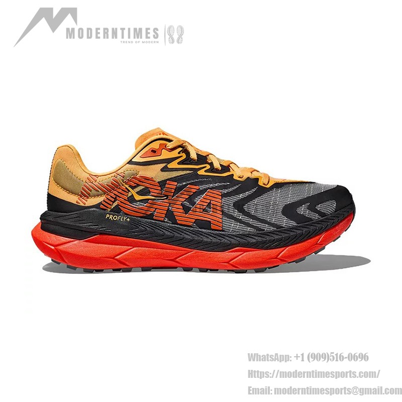 HOKA Tecton X 2 | ブラック&フレイム | カーボンプレートテクノロジー HOKA ONE ONE Tecton X 2 トレイルランニングシューズ(ブラック&フレイム、カーボンプレート&ビブラムグリップ搭載)