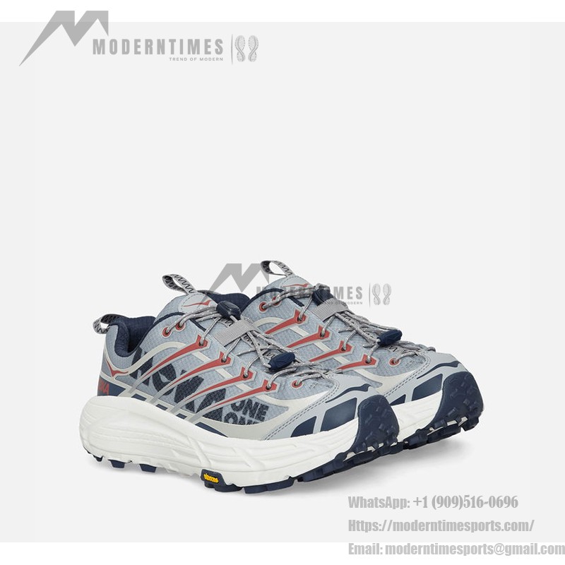 HOKA One One Women's Mafate 3 Trail Running Shoes (1141572-LOSP) - Light Blue & Navy HOKA One One Women's Mafate 3 Trail Running Shoes in Light Blue & Navy with Coral Accents, Model 1141572-LOSP