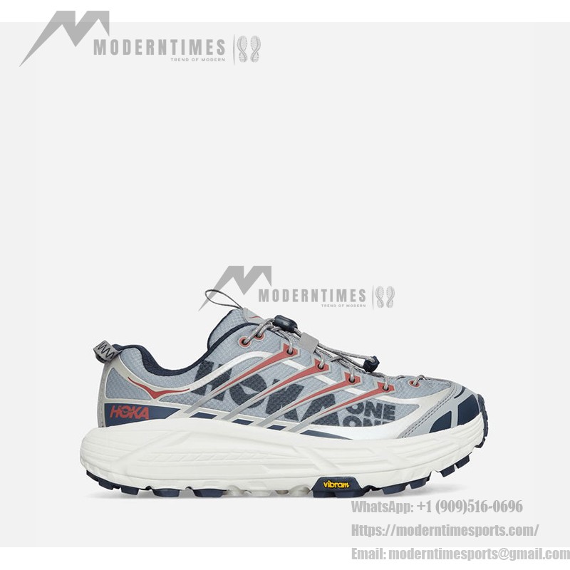 HOKA One One Women's Mafate 3 Trail Running Shoes (1141572-LOSP) - Light Blue & Navy HOKA One One Women's Mafate 3 Trail Running Shoes in Light Blue & Navy with Coral Accents, Model 1141572-LOSP