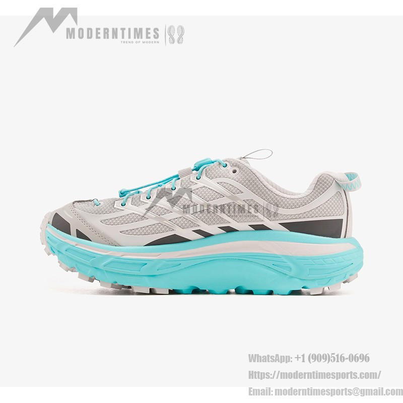 HOKA ONE ONE Mafate Speed 3 - Lightweight Cushioned Trail Shoes HOKA ONE ONE Mafate Speed 3 1141572-SLD Running Shoes in Light Gray and Blue