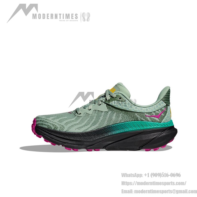 HOKA ONE ONE Challenger ATR 7 Women's Trail Running Shoes - Green All-Terrain Footwear HOKA ONE ONE Challenger ATR 7 Women's 1134498-ACK Trail Running Shoes in Green