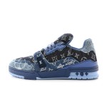 Louis Vuitton Trainer 1AC4YT - ブルーデニム モノグラム ラグジュアリースニーカー ルイ・ヴィトン トレーナー ブルーデニム モノグラム 限定版スニーカー