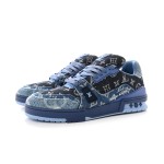 Louis Vuitton Trainer 1AC4YT - ブルーデニム モノグラム ラグジュアリースニーカー ルイ・ヴィトン トレーナー ブルーデニム モノグラム 限定版スニーカー