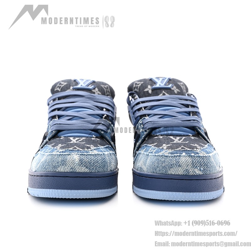 Louis Vuitton Trainer 1AC4YT - ブルーデニム モノグラム ラグジュアリースニーカー ルイ・ヴィトン トレーナー ブルーデニム モノグラム 限定版スニーカー