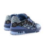 Louis Vuitton Trainer 1AC4YT - ブルーデニム モノグラム ラグジュアリースニーカー ルイ・ヴィトン トレーナー ブルーデニム モノグラム 限定版スニーカー