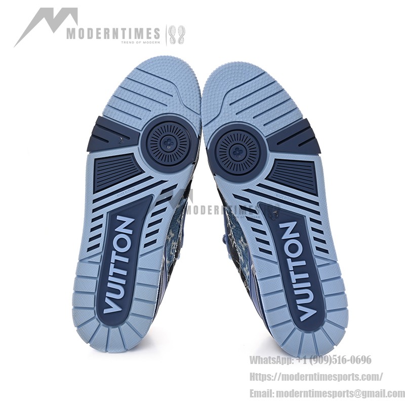 Louis Vuitton Trainer 1AC4YT - ブルーデニム モノグラム ラグジュアリースニーカー ルイ・ヴィトン トレーナー ブルーデニム モノグラム 限定版スニーカー