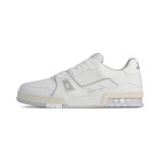 Luxury Louis Vuitton LV Trainer 1A8WAX Sneakers – Premium Leather & Vintage Design Louis Vuitton LV Trainer 1A8WAX – White Calfskin Sneakers with Monogram Accents