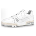 Luxury Louis Vuitton LV Trainer 1A8WAX Sneakers – Premium Leather & Vintage Design Louis Vuitton LV Trainer 1A8WAX – White Calfskin Sneakers with Monogram Accents