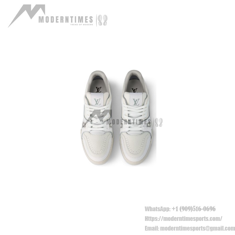Luxury Louis Vuitton LV Trainer 1A8WAX Sneakers – Premium Leather & Vintage Design Louis Vuitton LV Trainer 1A8WAX – White Calfskin Sneakers with Monogram Accents