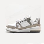 Louis Vuitton LV Trainer Low 1A8KBA – Elegant Premium Leather Sneakers Louis Vuitton LV Trainer Low 1A8KBA – Grey and White Designer Sneakers