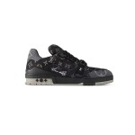 Louis Vuitton LV Trainer Patchwork LSVT407 スニーカー - ラグジュアリー ブラック デニム Louis Vuitton LV Trainer Patchwork LSVT407 ブラック ヴィンテージ デニム スニーカー