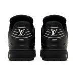 Louis Vuitton LV Trainer Embossed 1AARF6 - 高級 ブラック モノグラム スニーカー Louis Vuitton LV Trainer Embossed 1AARF6 ブラック モノグラム レザー スニーカー