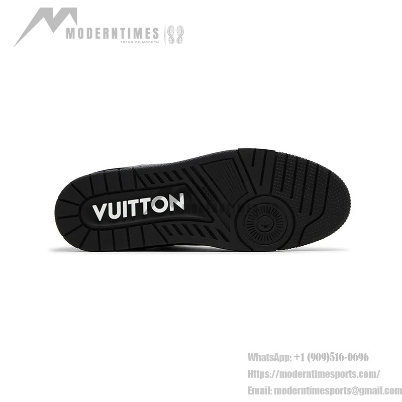 Louis Vuitton LV Trainer Embossed 1AARF6 - 高級 ブラック モノグラム スニーカー Louis Vuitton LV Trainer Embossed 1AARF6 ブラック モノグラム レザー スニーカー
