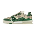 Louis Vuitton LV Trainer Damier 1AC58D - 高級 グリーン ホワイト スニーカー Louis Vuitton LV Trainer Damier 1AC58D グリーン ホワイト チェック柄 スニーカー