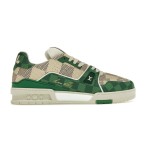 Louis Vuitton LV Trainer Damier 1AC58D - 高級 グリーン ホワイト スニーカー Louis Vuitton LV Trainer Damier 1AC58D グリーン ホワイト チェック柄 スニーカー